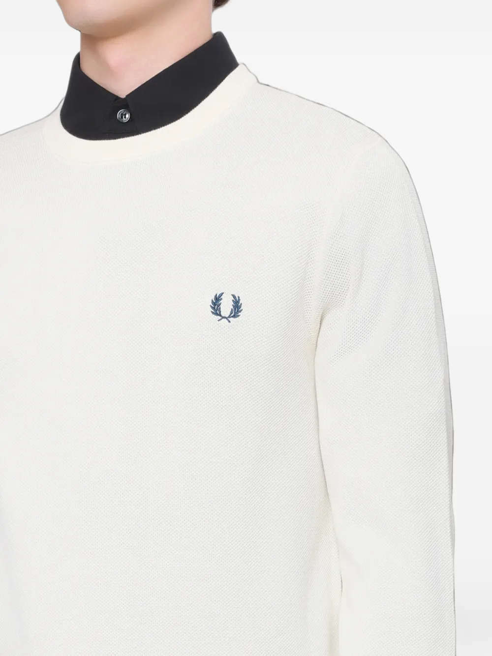 Fred Perry embroidered-logo sweater Beige