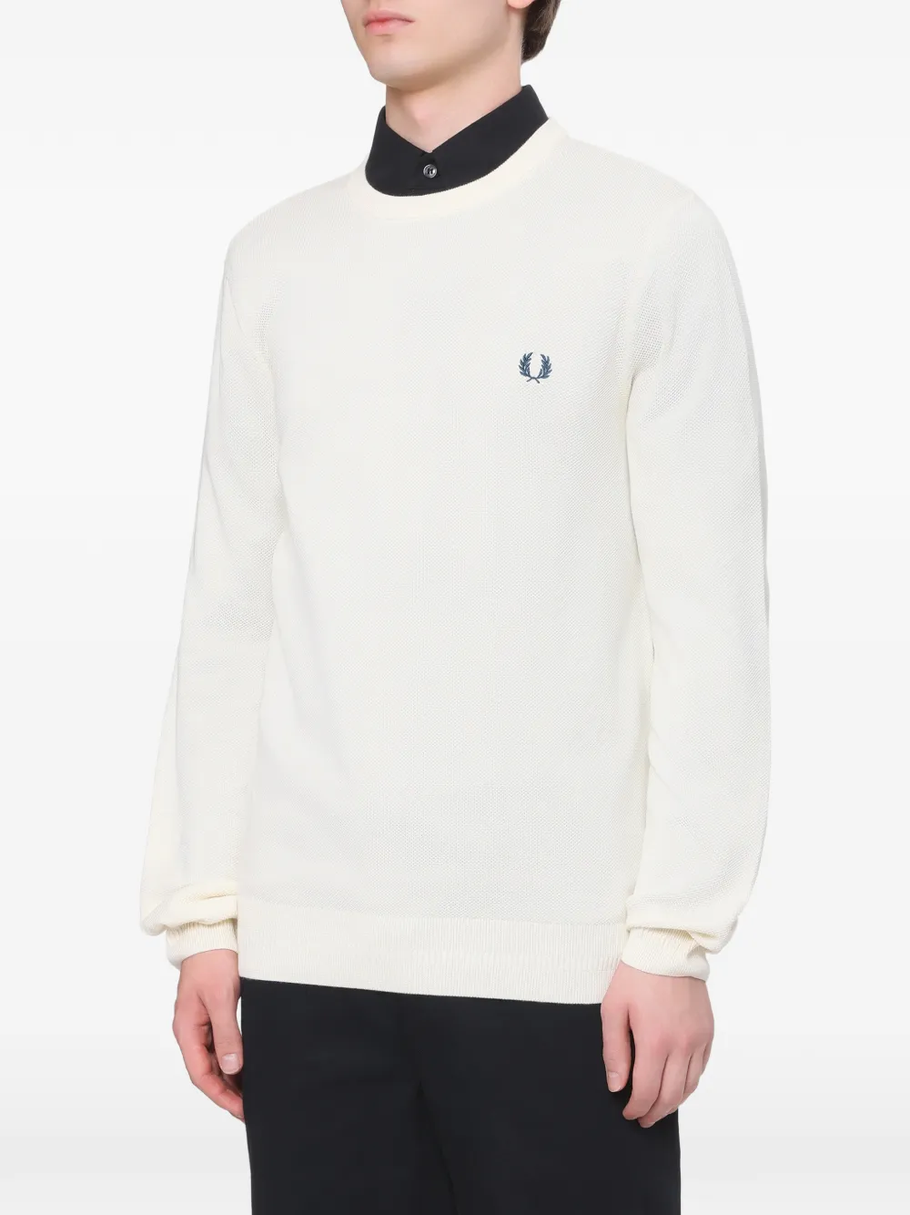 Fred Perry embroidered-logo sweater Beige