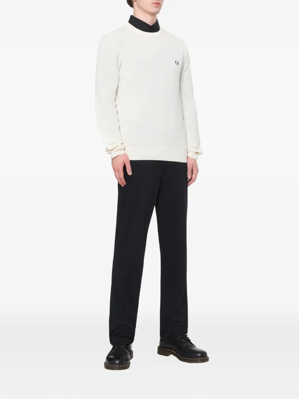 Fred Perry embroidered-logo sweater Beige