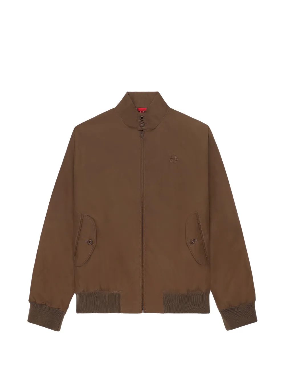 Fred Perry Harrington Logo-embroidered Zip-up Jacket In Brown