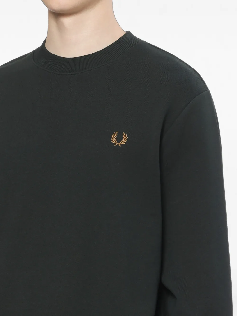 Fred Perry Sweater met geborduurd logo Zwart