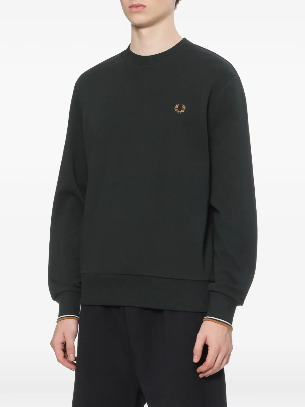 Fred Perry Sweater met geborduurd logo Zwart