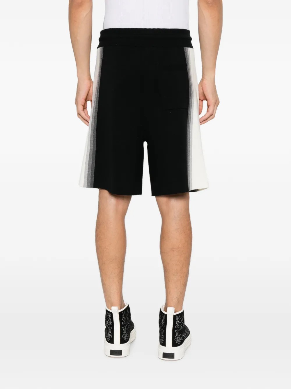 AMIRI gradient-stripe knitted shorts Zwart