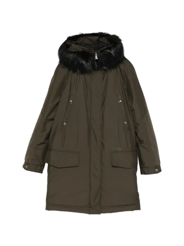 Bally Zip-up Hooded Coat in Green