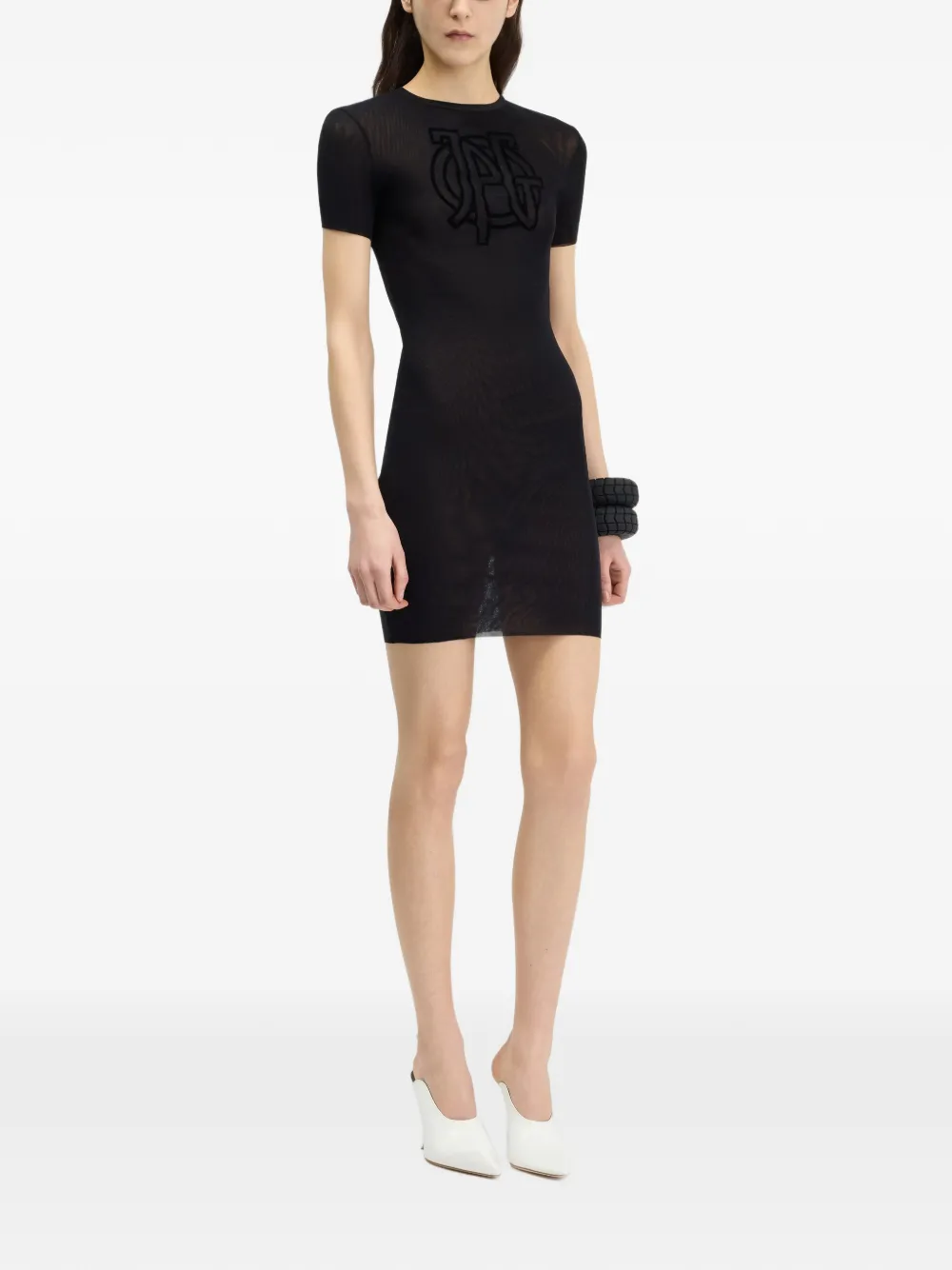 Jean Paul Gaultier short-sleeve mini dress Zwart