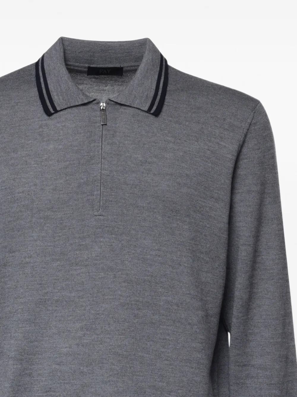 Fay zip-up wool polo shirt Grijs