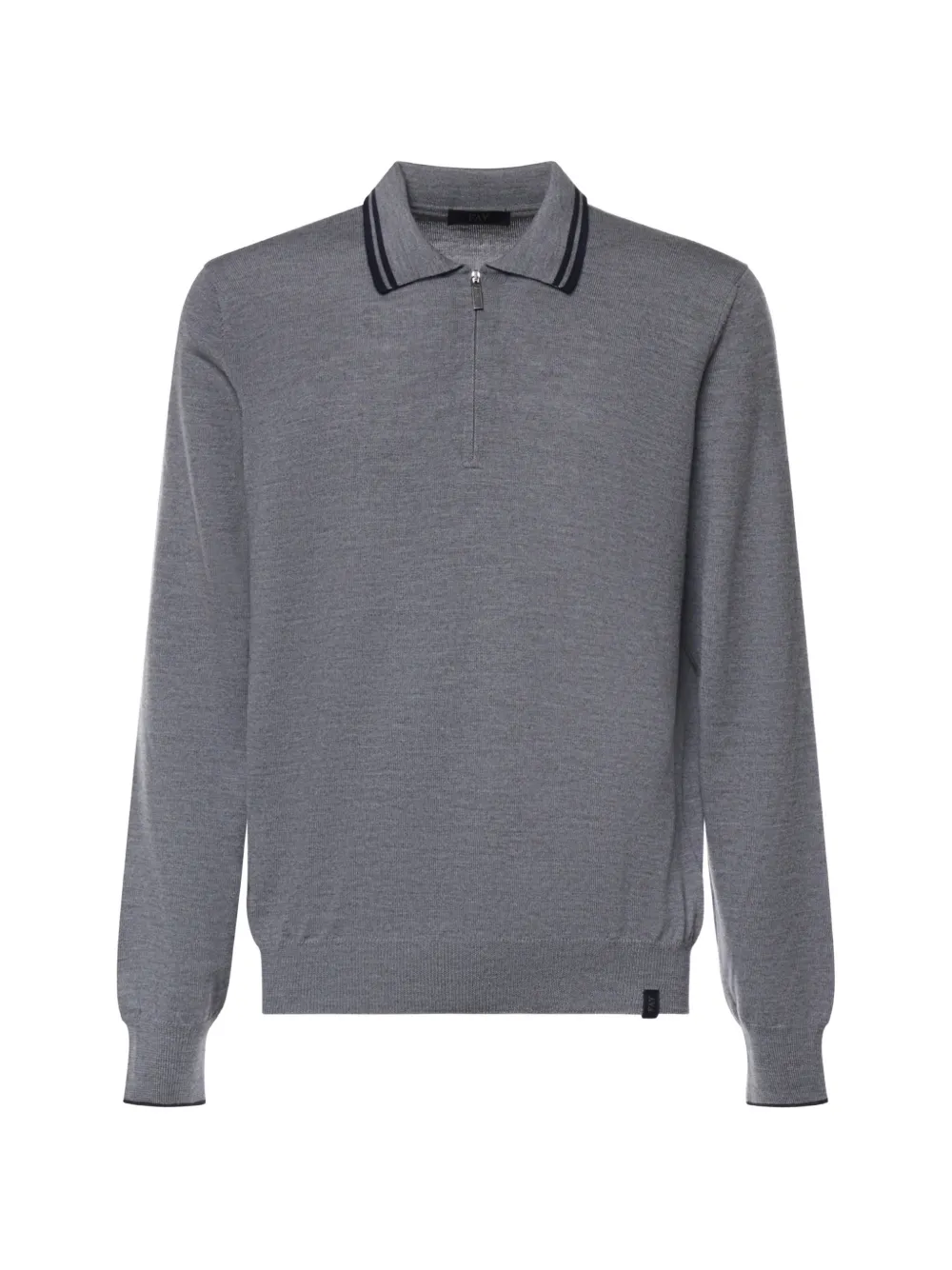 Fay zip-up wool polo shirt