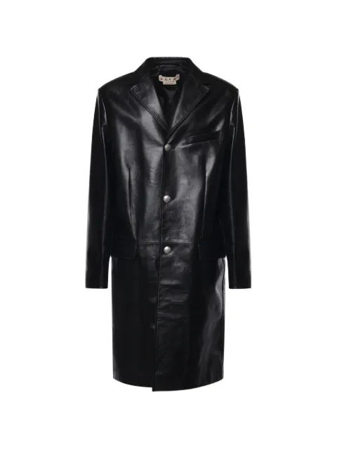Marni engraved-button leather coat