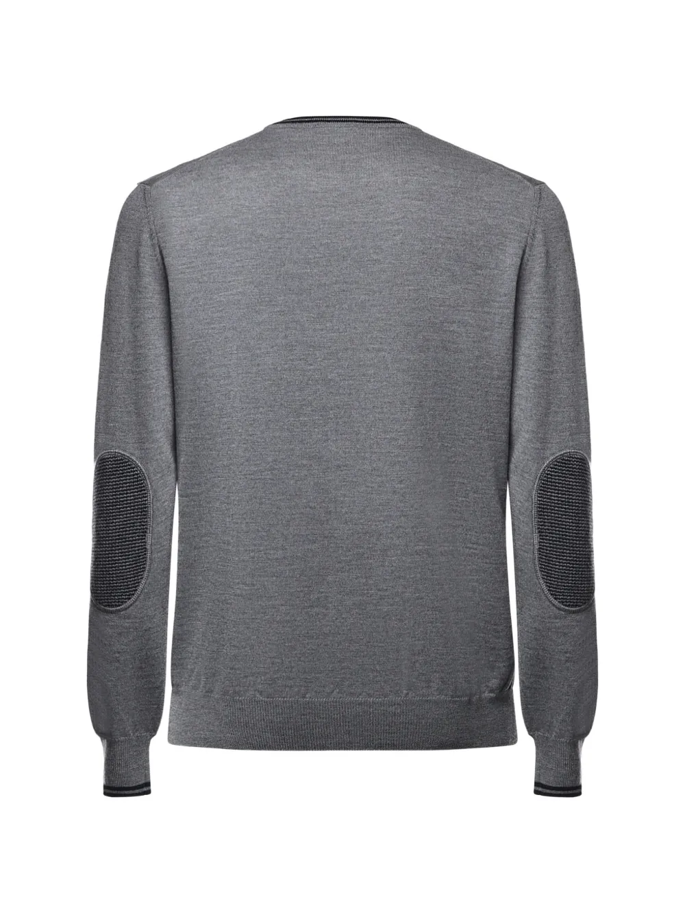 Fay Trui met ronde hals en elleboogpatch Grijs