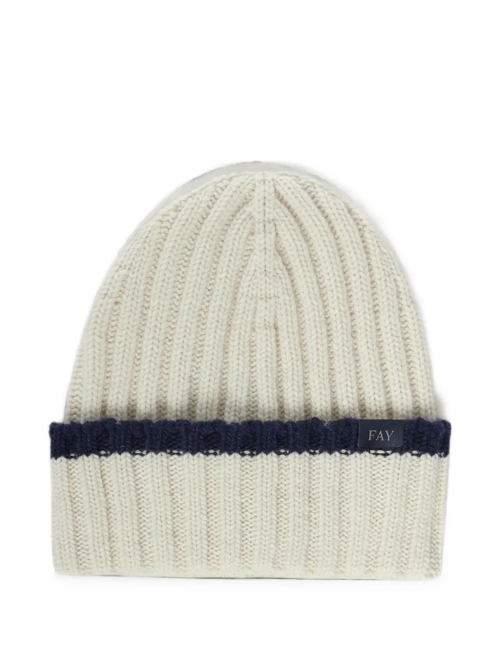 Fay ribbed-knit stripe beanie hat - Toni neutri