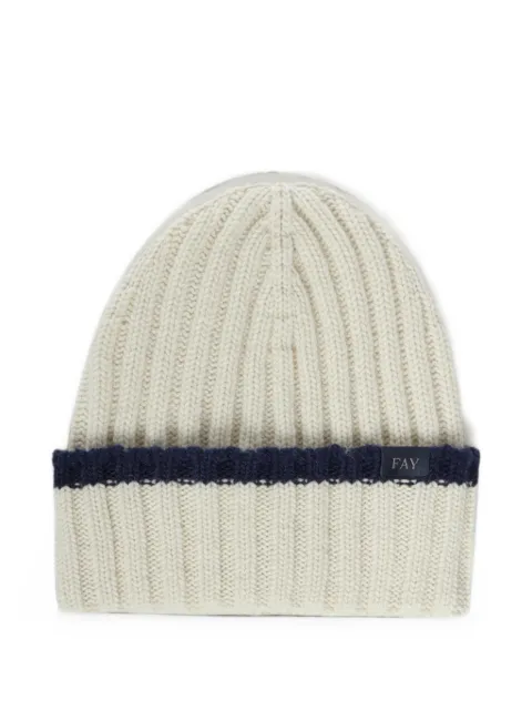 Fay ribbed-knit stripe beanie hat