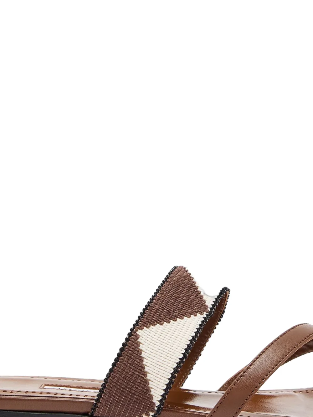 Manolo Blahnik Susastra Geometric-pattern Sandals in Brown, view 2