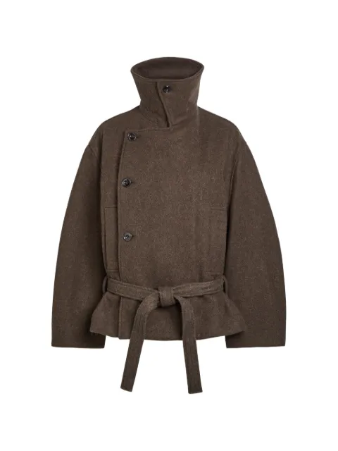 LEMAIRE manteau court Wrap en laine feutrée et alpaga mélangés