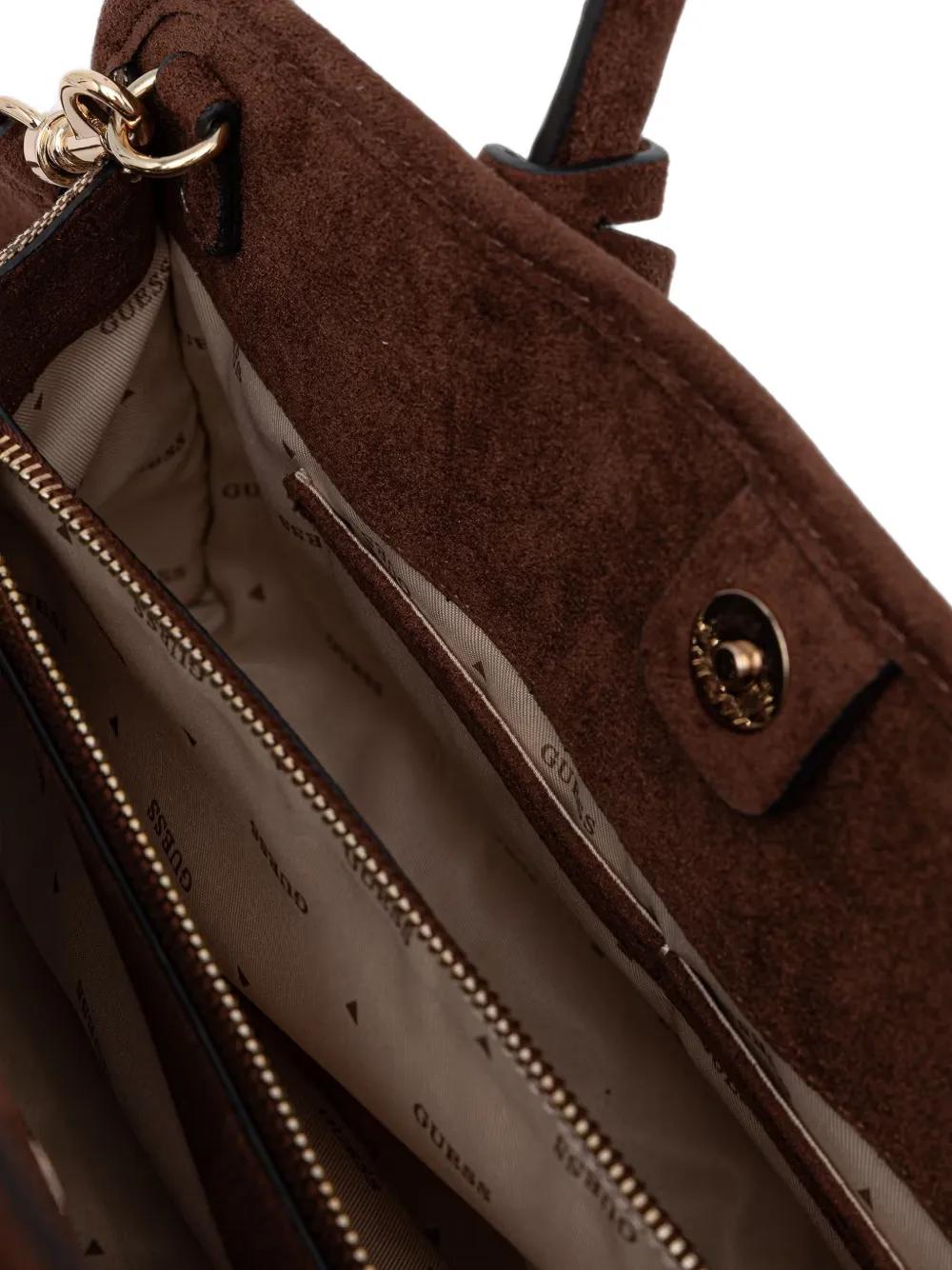 GUESS USA Samantha shopper met monogramprint en logoplakkaat Beige