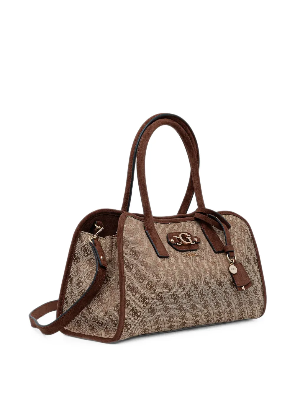 GUESS USA Samantha shopper met monogramprint en logoplakkaat Beige