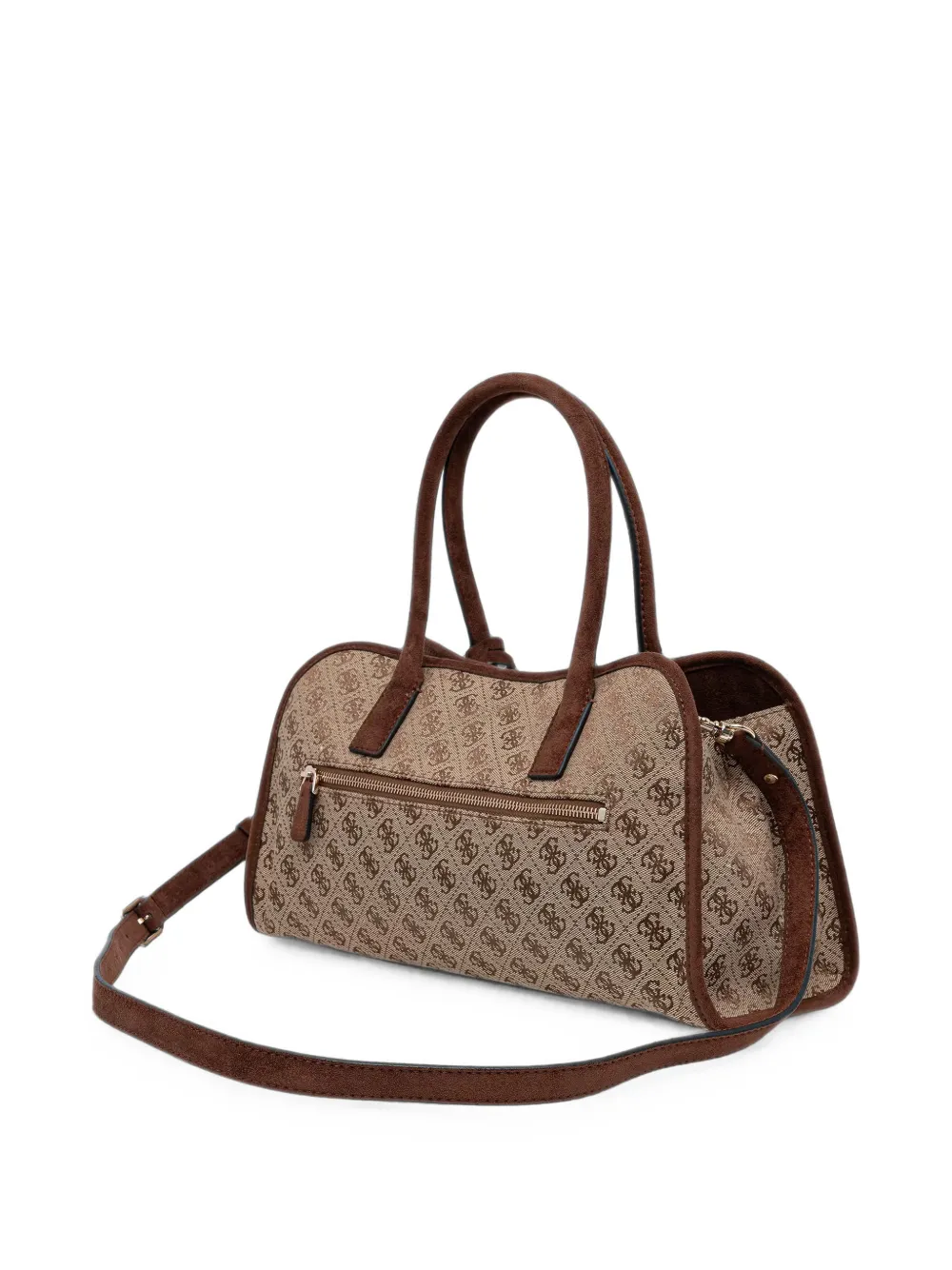 GUESS USA Samantha shopper met monogramprint en logoplakkaat Beige