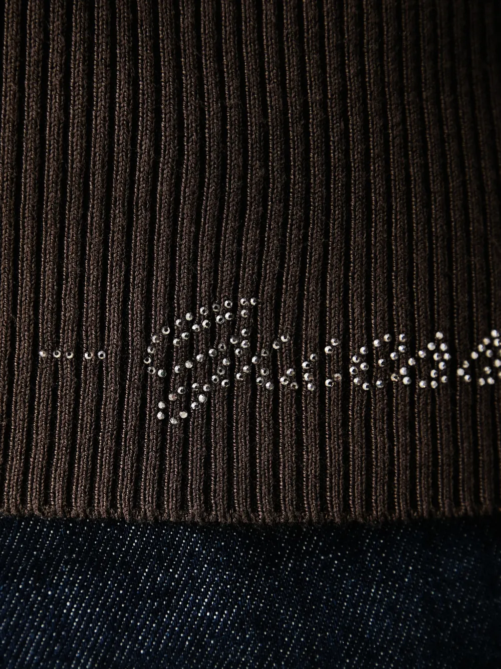 GUESS USA Ribgebreid vest Bruin