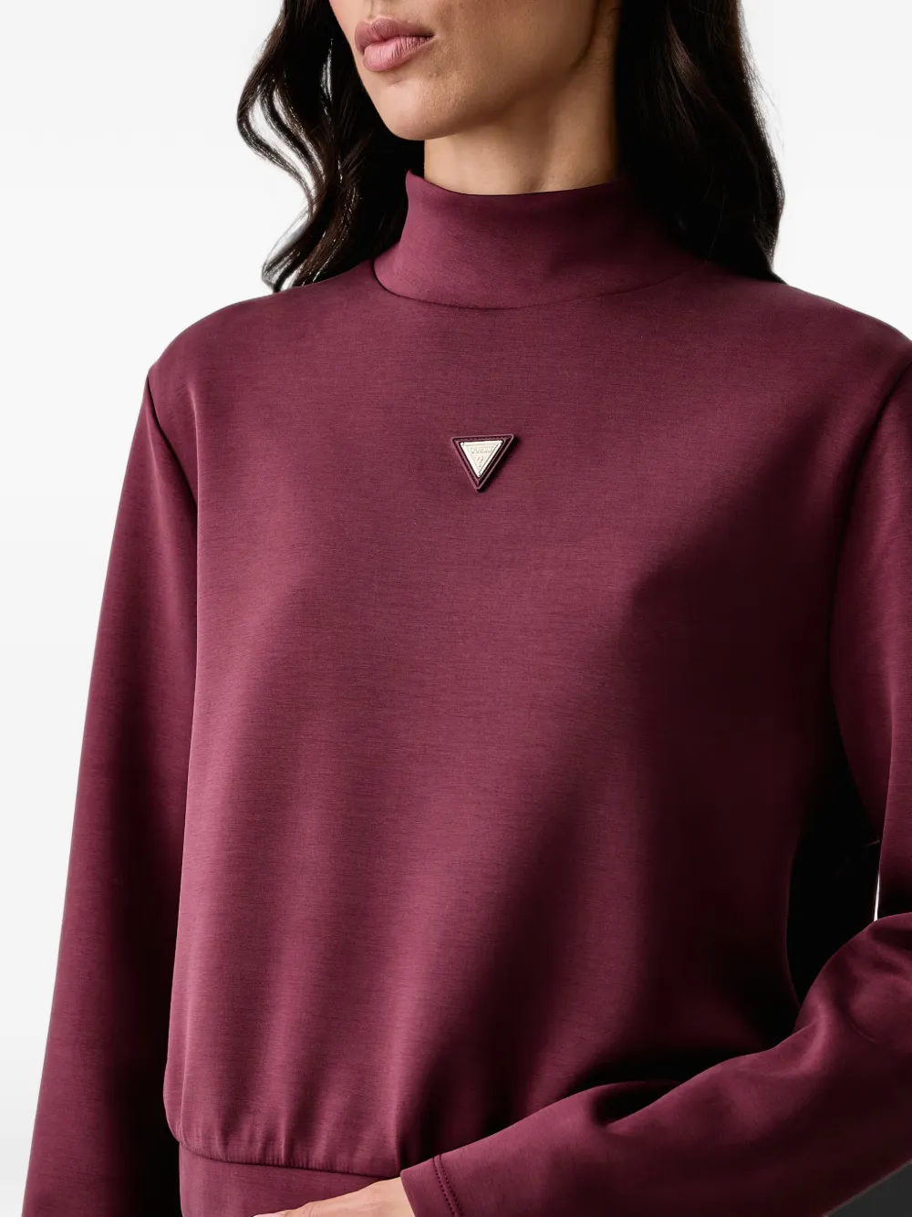 GUESS USA Scuba logo-plaque high-neck sweatshirt Rood