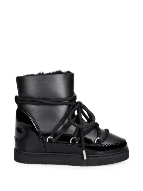 Inuikii patent-panelled lace-up ankle boots
