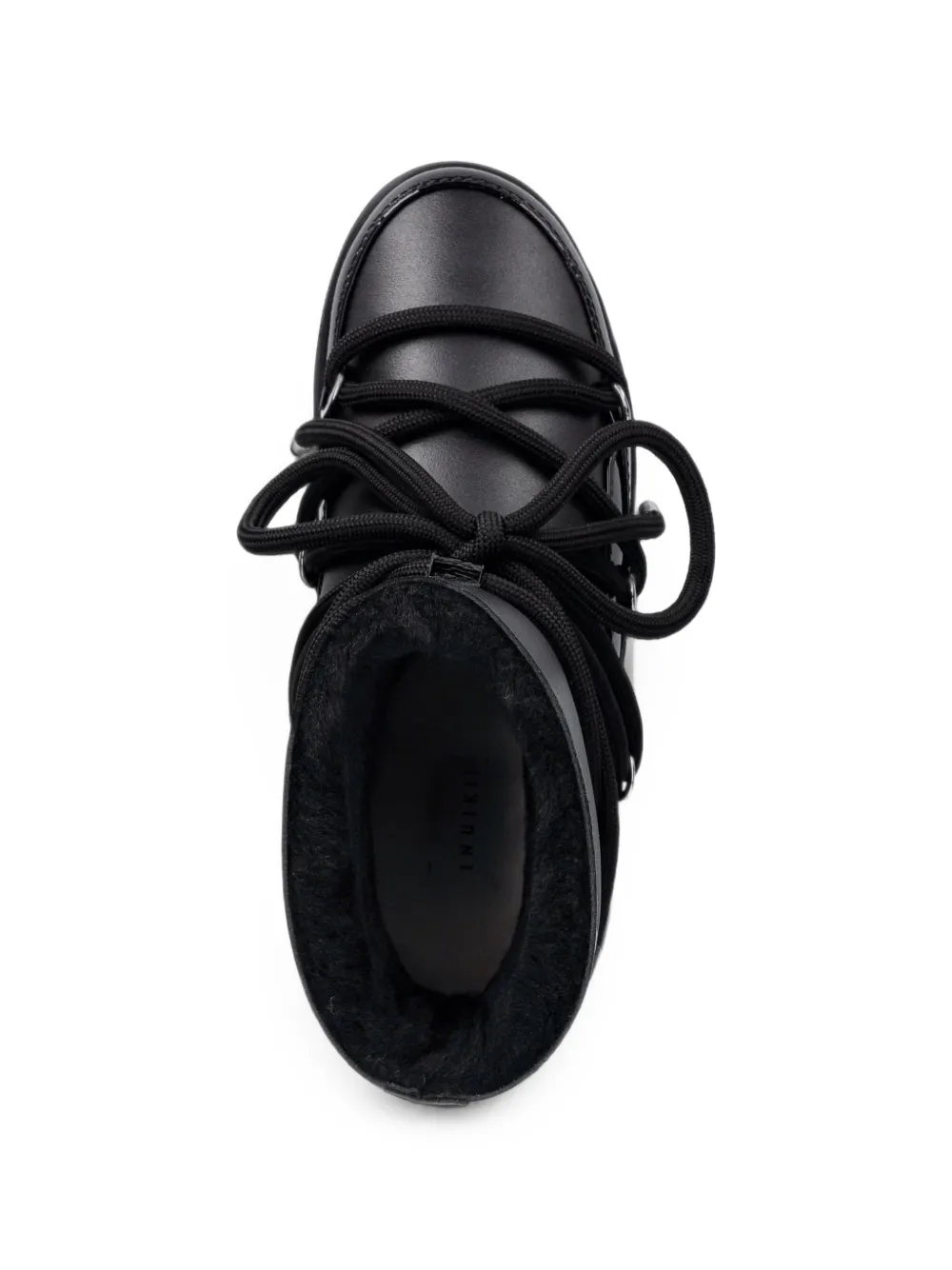 Inuikii patent-panelled lace-up ankle boots Zwart