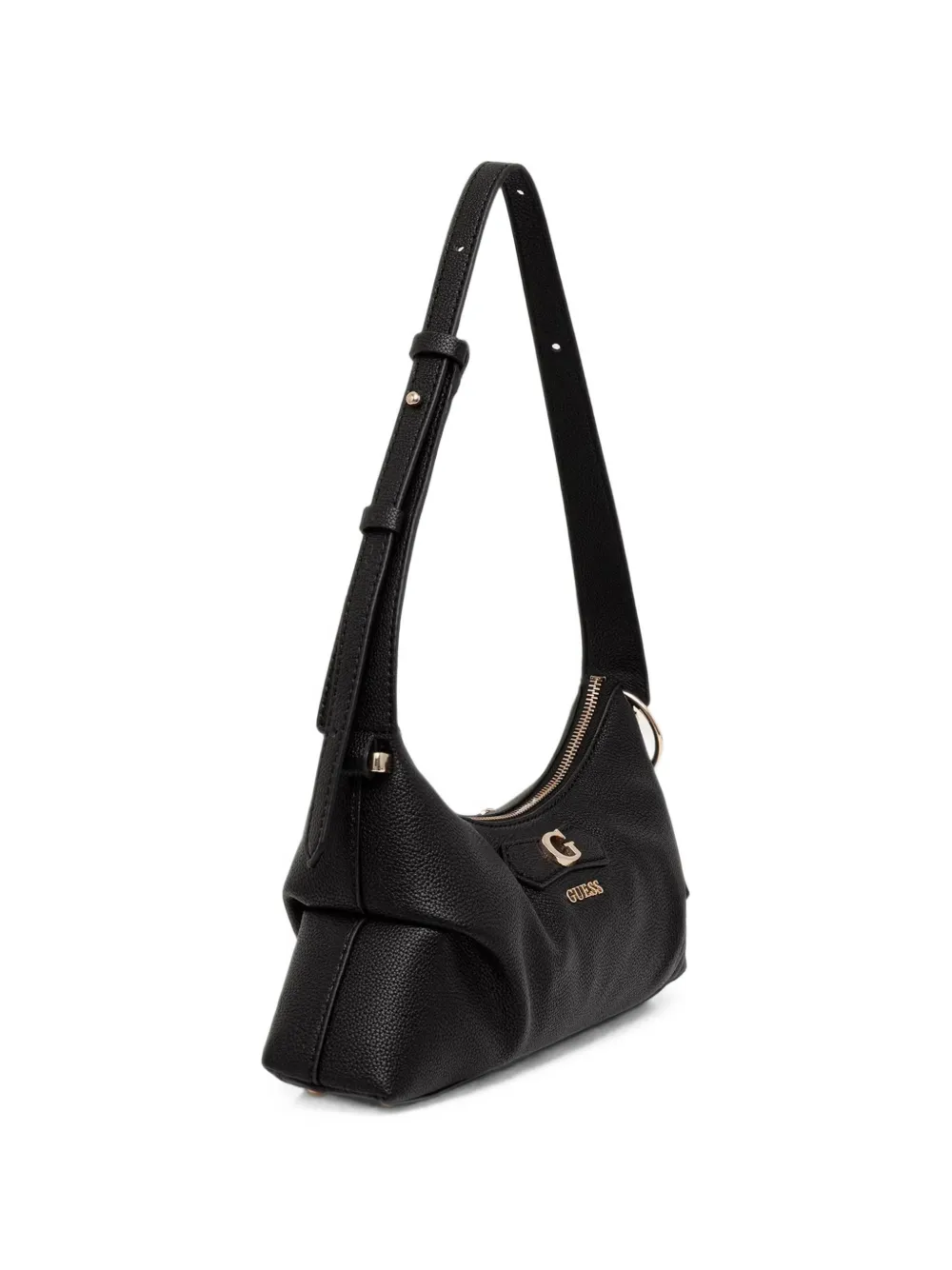 GUESS USA Suzy logo-plaque pebbled shoulder bag Zwart