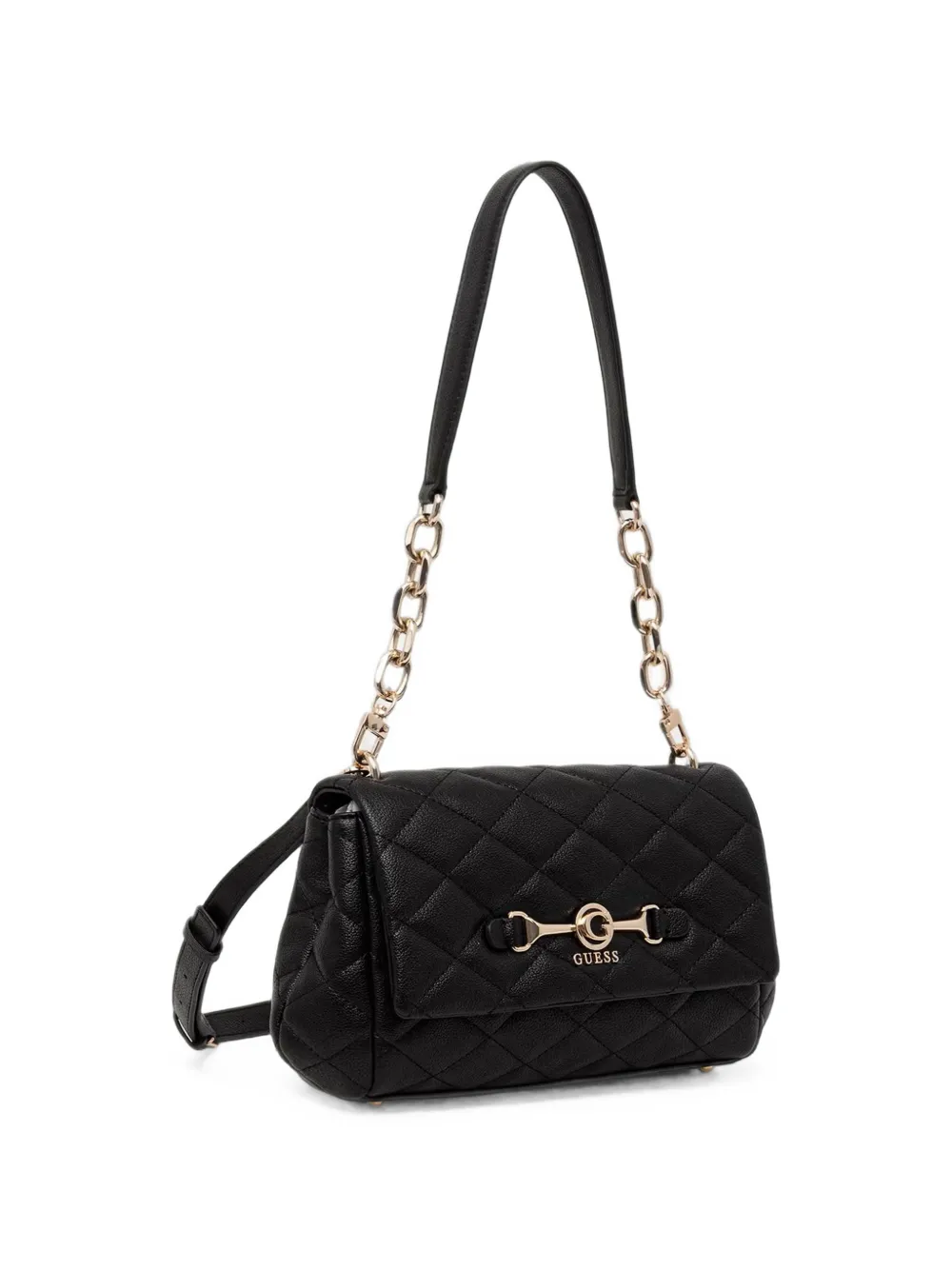 GUESS USA Frances gewatteerde schoudertas met logoplakkaat Zwart
