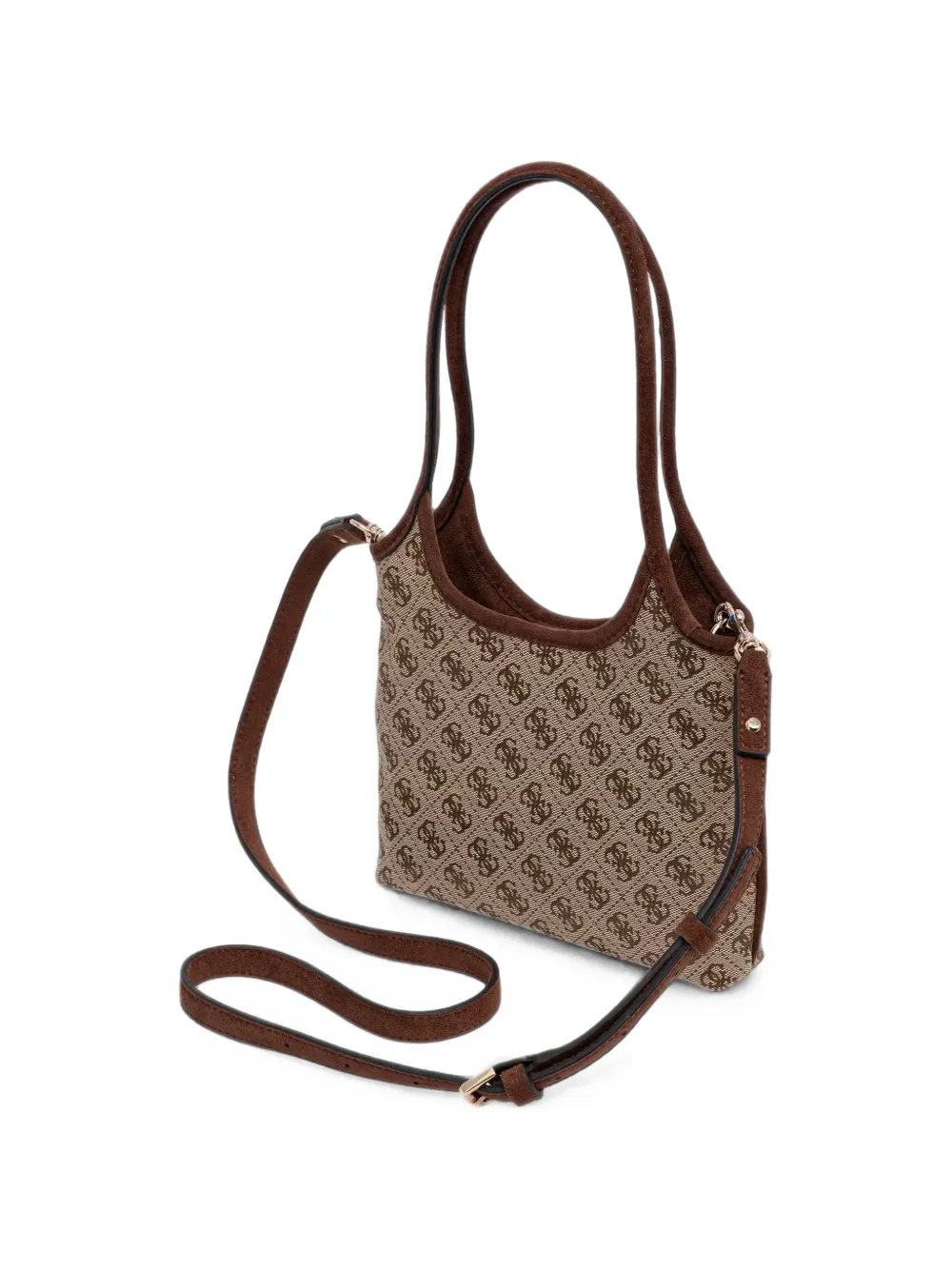 GUESS USA Samantha mini-shopper met monogramprint en logoplakkaat Beige