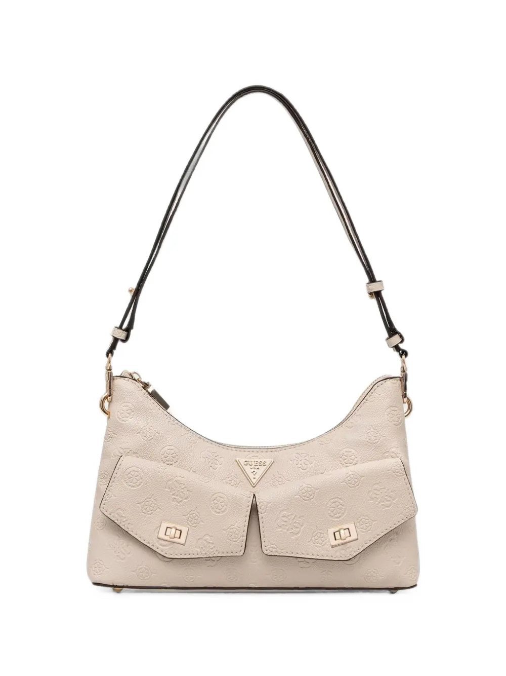 GUESS USA logo-embossed flap-pockets shoulder bag - Bianco