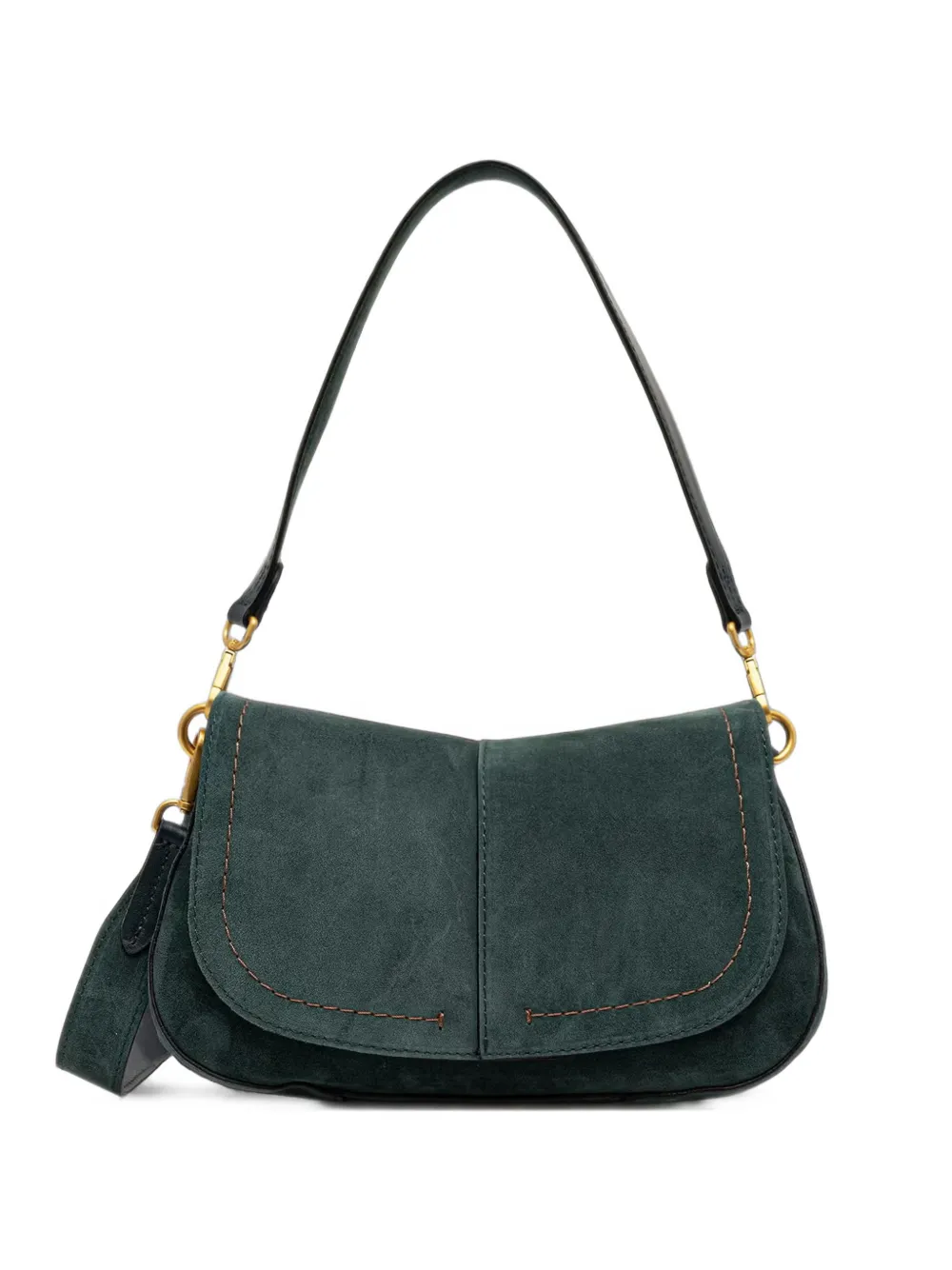 GIANNI CHIARINI contrast-stitched suede shoulder bag - Grün