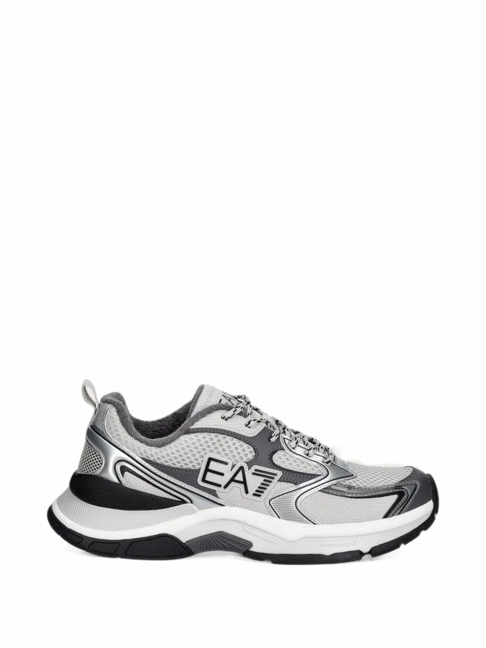 Ea7 Emporio Armani mesh-panelled logo-print sneakers - Grigio