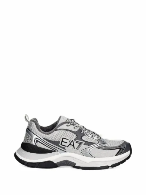 Ea7 Emporio Armani tenis con logo estampado y paneles de malla