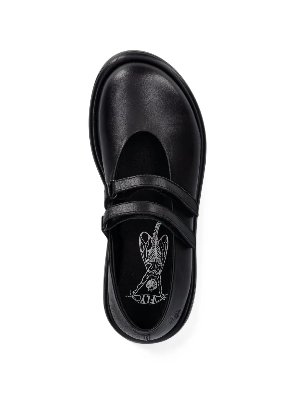 Fly London TORK514FLY touch-strap leather ballet flats Zwart
