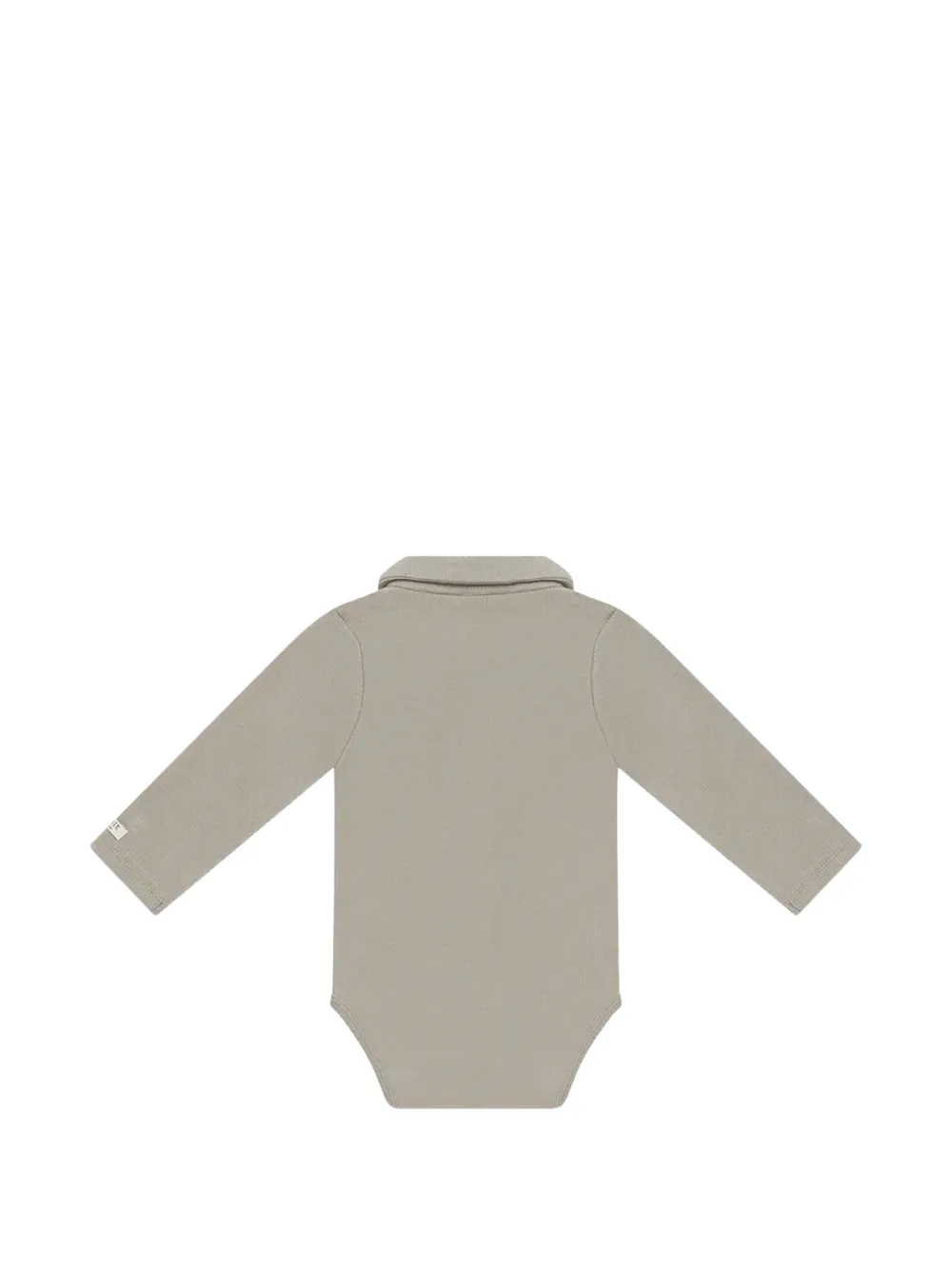 Donsje Finnian Bodysuit geribbelde romper met geborduurde beer Groen