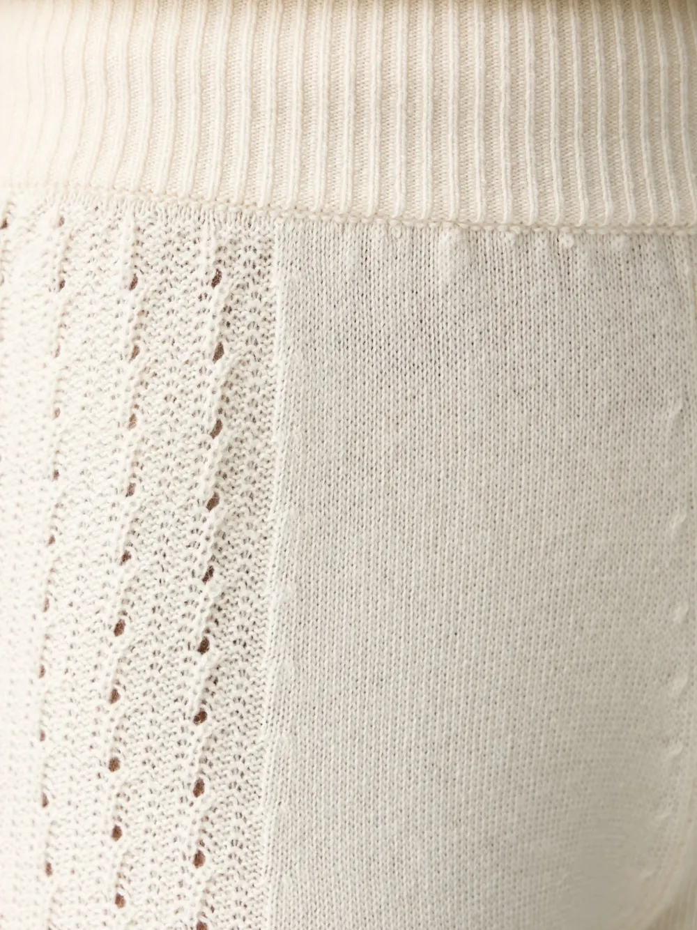 Ermanno Scervino Gebreide broek met wijde pijpen Beige