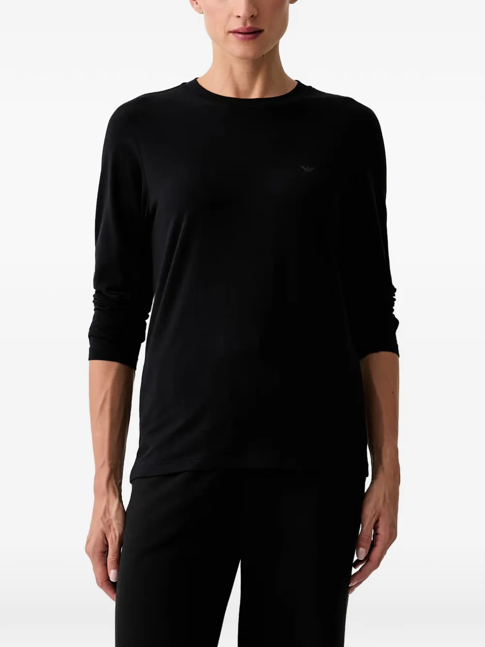 Emporio Armani logo-print long-sleeve T-shirt - Nero