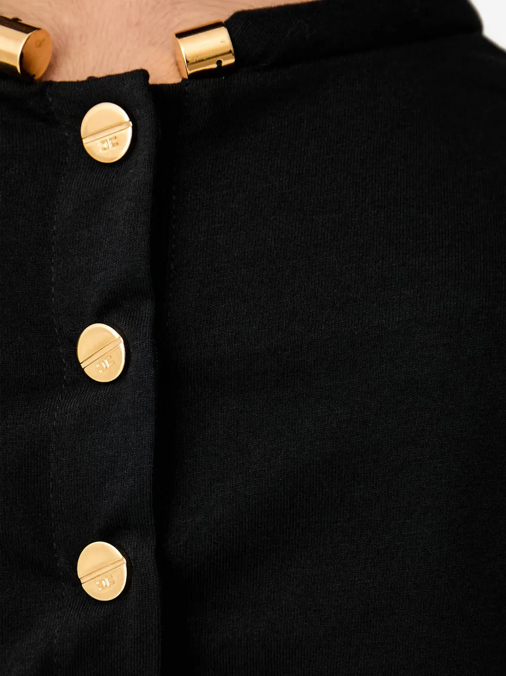 Elisabetta Franchi Button-back T-shirt In Black