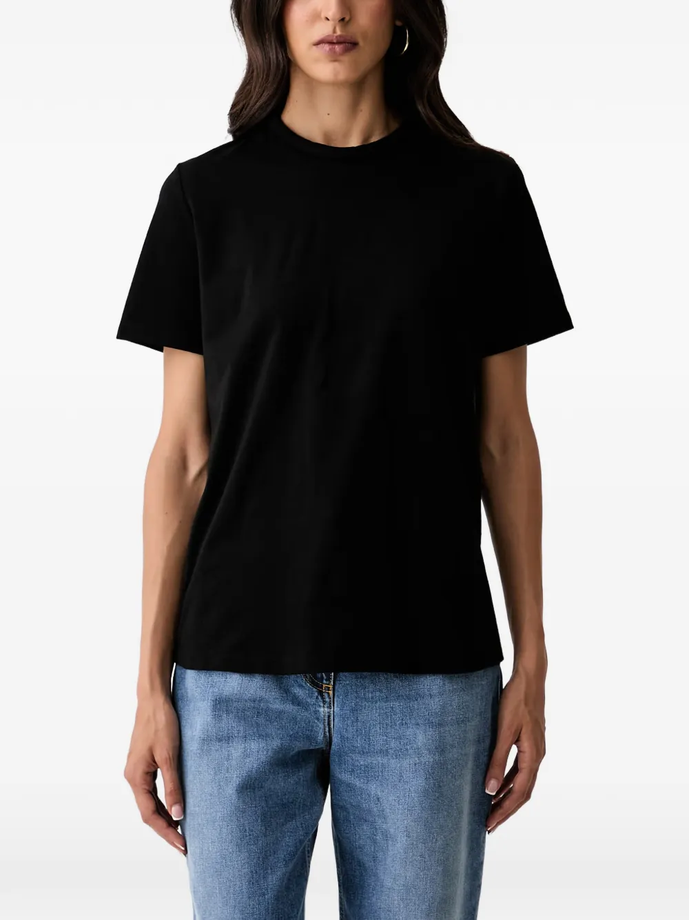 Elisabetta Franchi Button-back T-shirt In Black