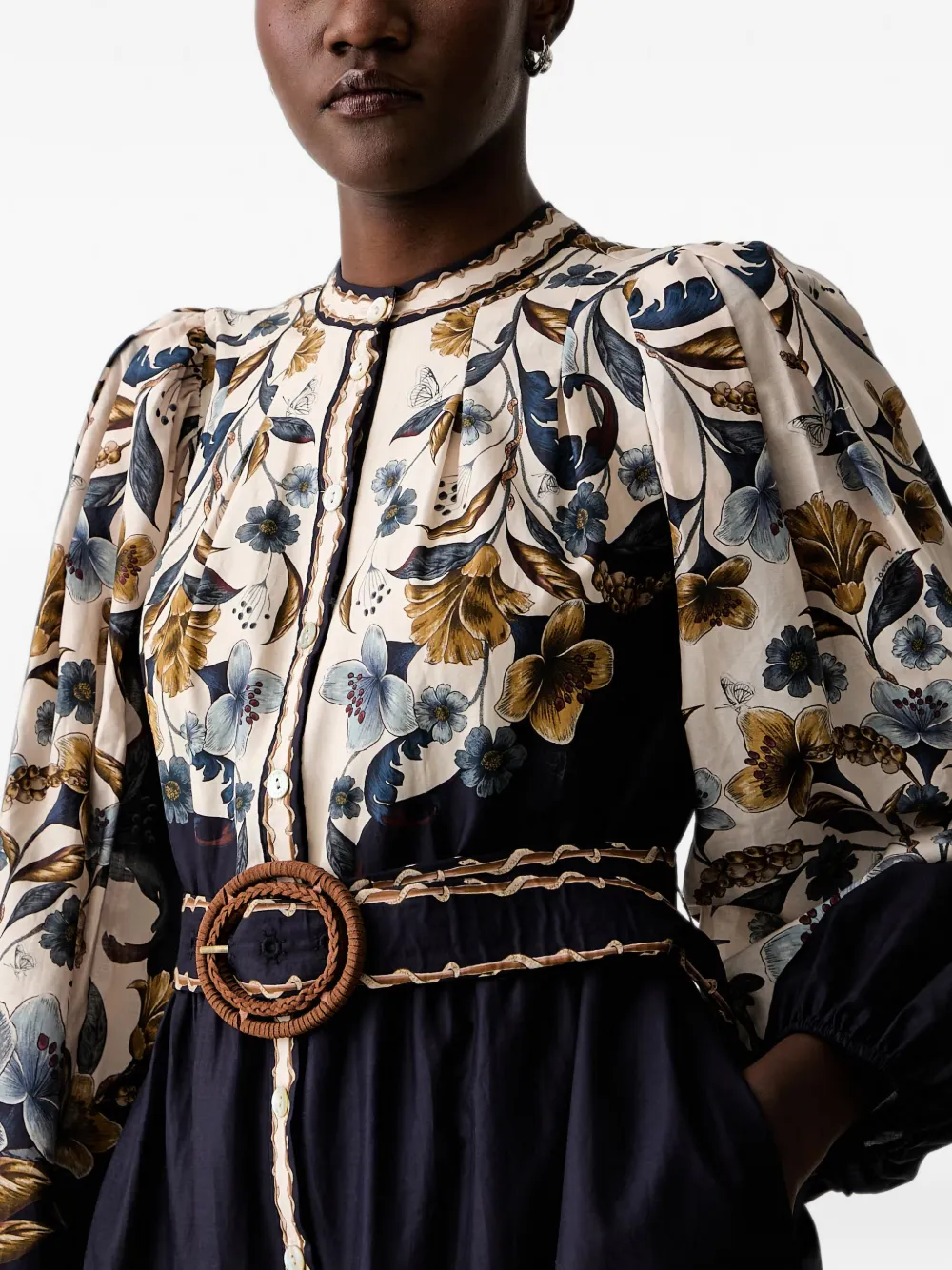 FARM Rio Mini-jurk met bloemenprint Blauw