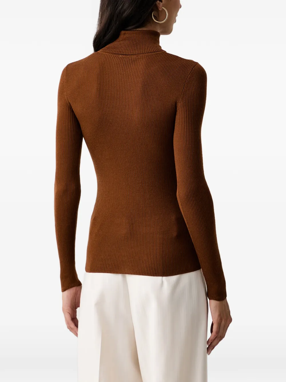 Elisabetta Franchi Ribgebreide trui Bruin