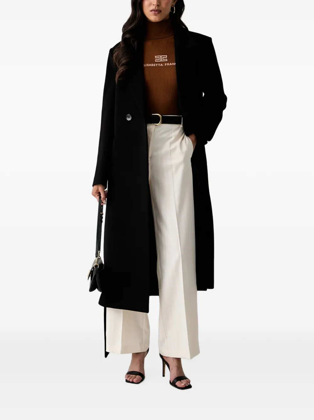 Elisabetta Franchi Ribgebreide trui Bruin