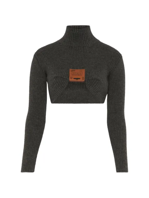 Jean Paul Gaultier pull crop à col montant