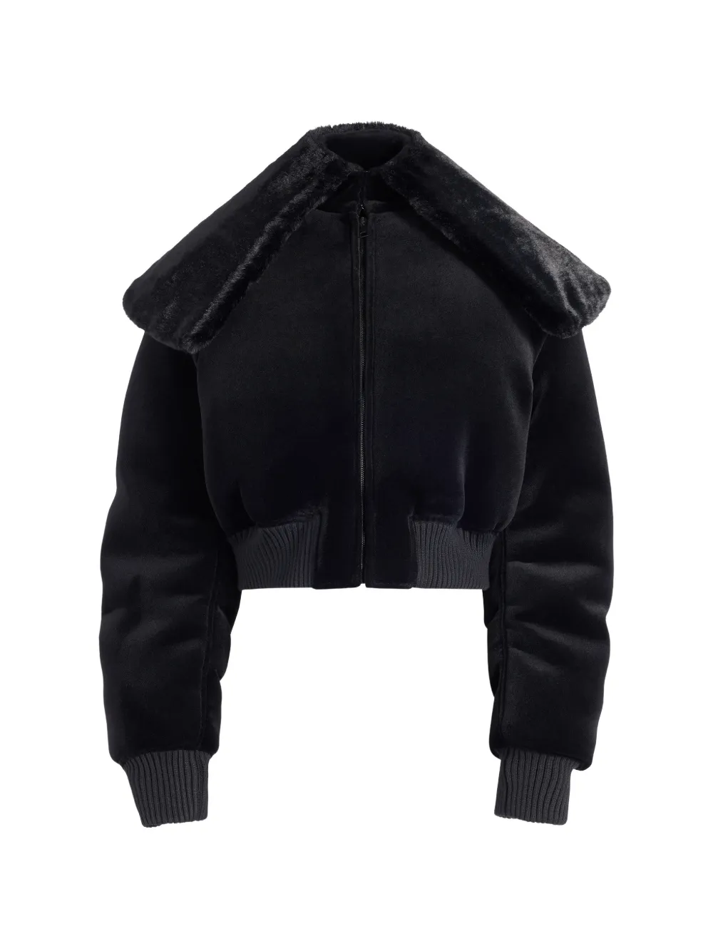 Jean Paul Gaultier Faux-fur Collar Bomber Jacket in Black