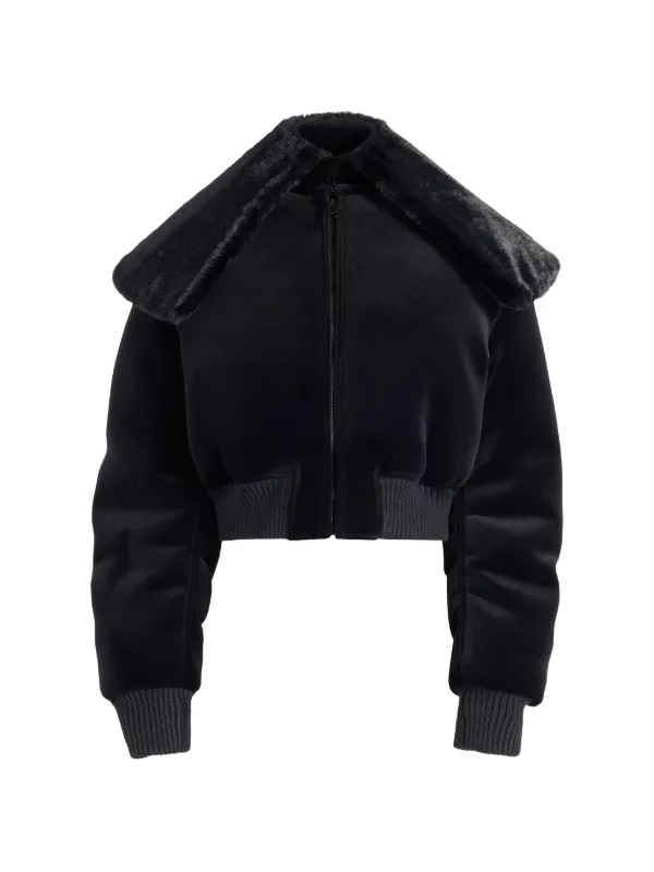 Jean Paul Gaultier Faux-fur Collar Bomber Jacket in Black
