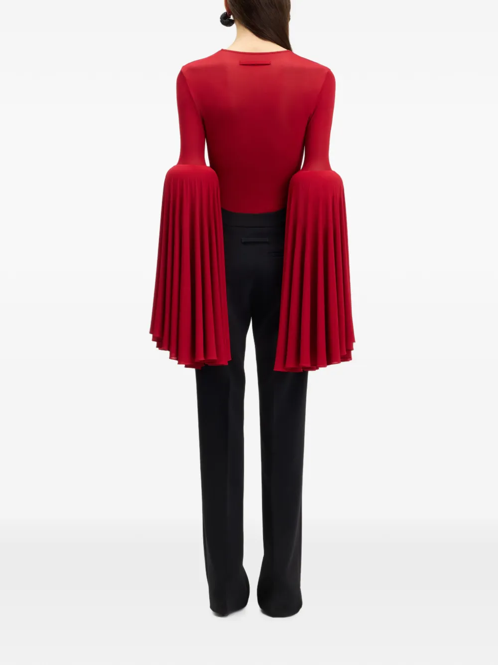 Jean Paul Gaultier Gesmockte top met klokmouwen Rood