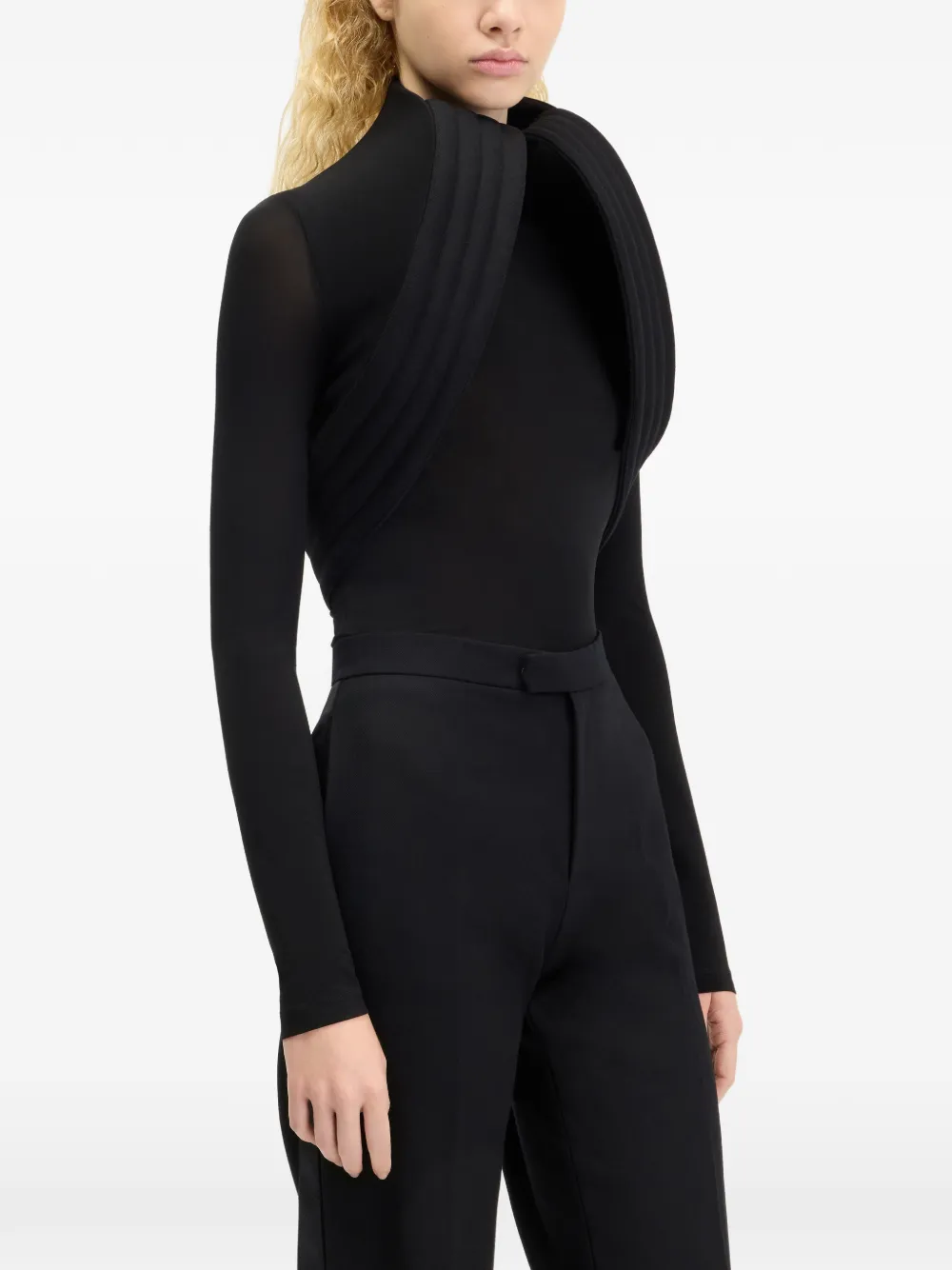 Jean Paul Gaultier sculpted jersey top Zwart