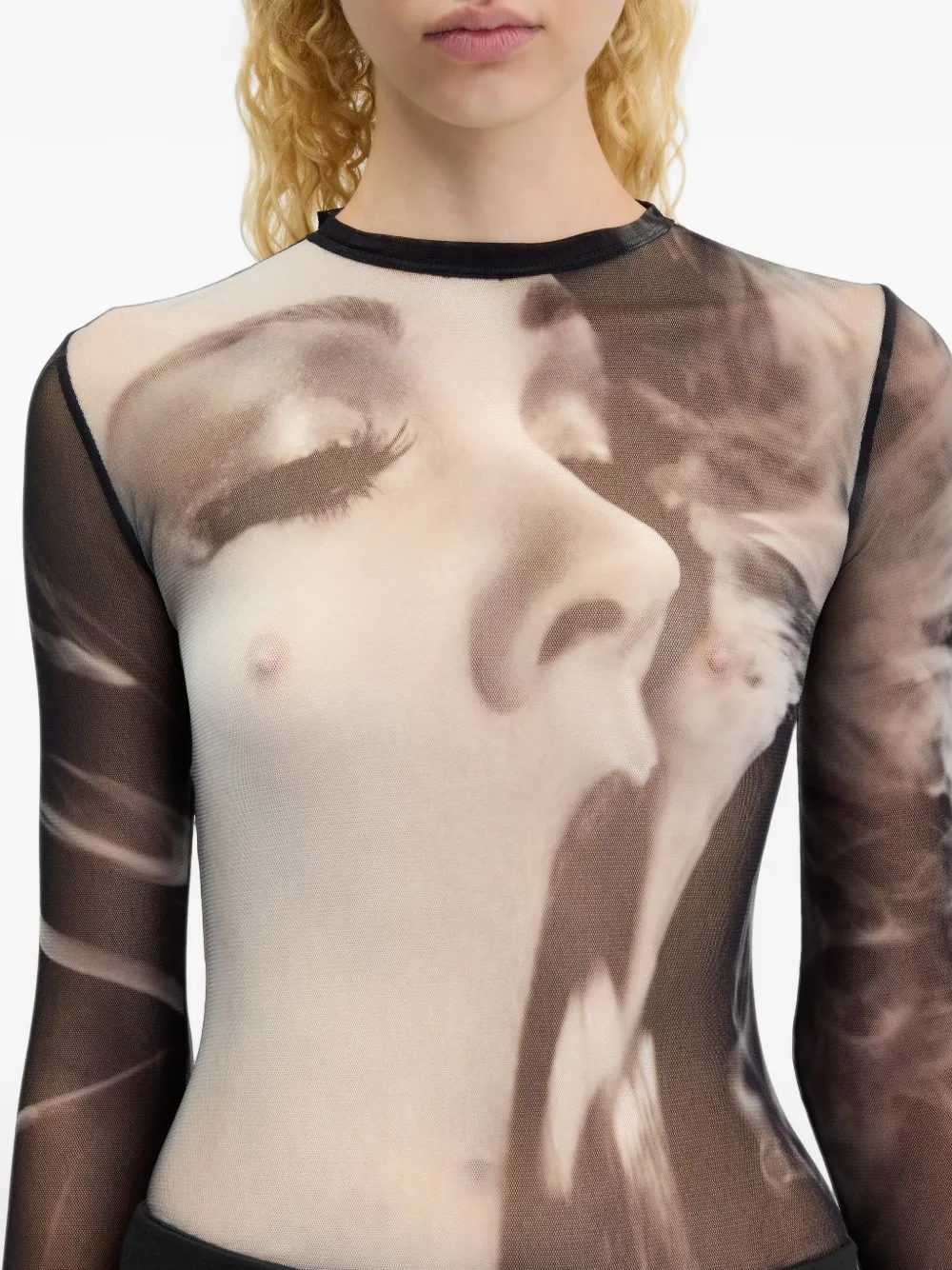 Jean Paul Gaultier Smoking Women T-shirt met lange mouwen Zwart