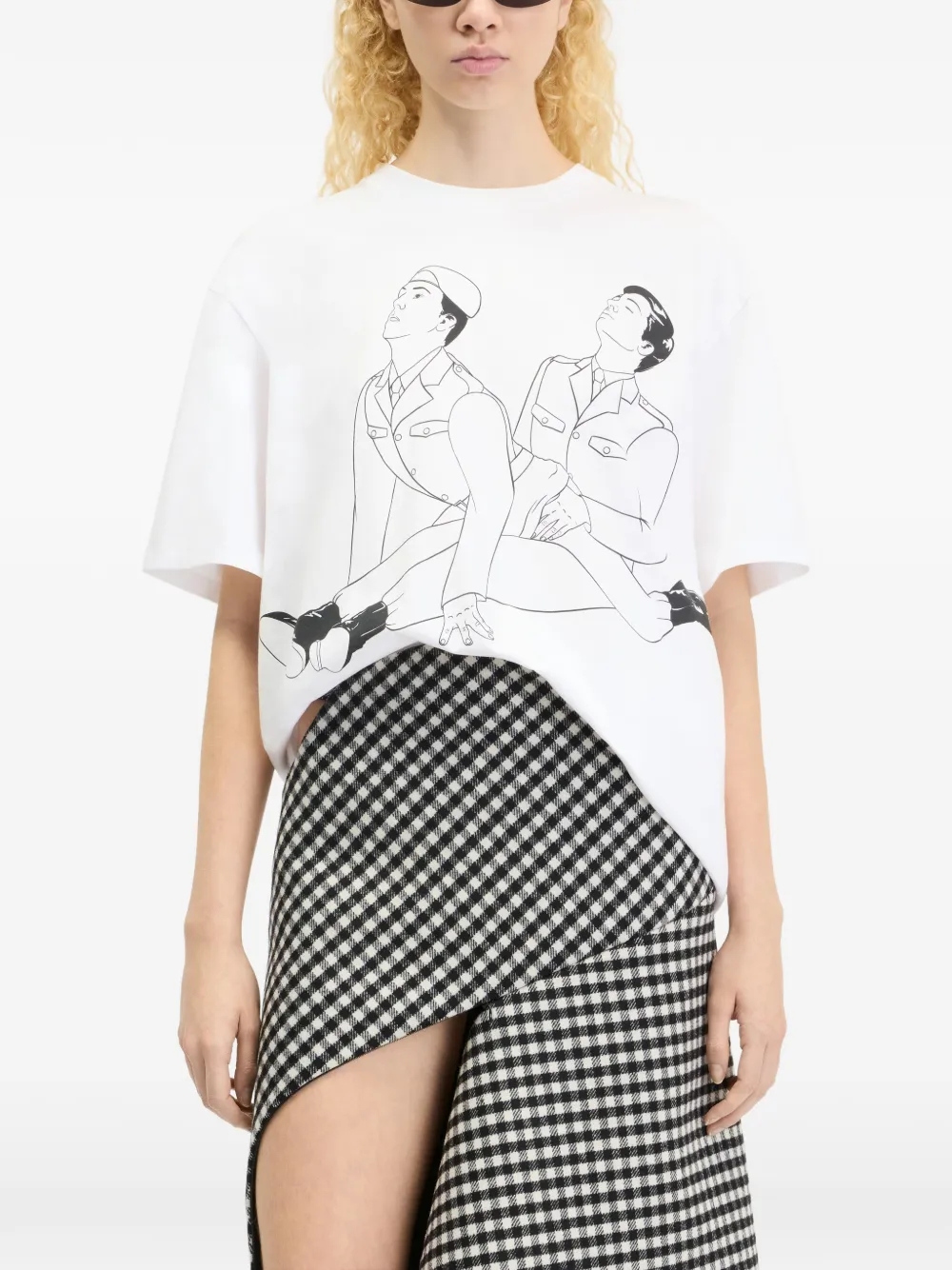 Jean Paul Gaultier The Kamasutra Oversized T-shirt in White, view 5