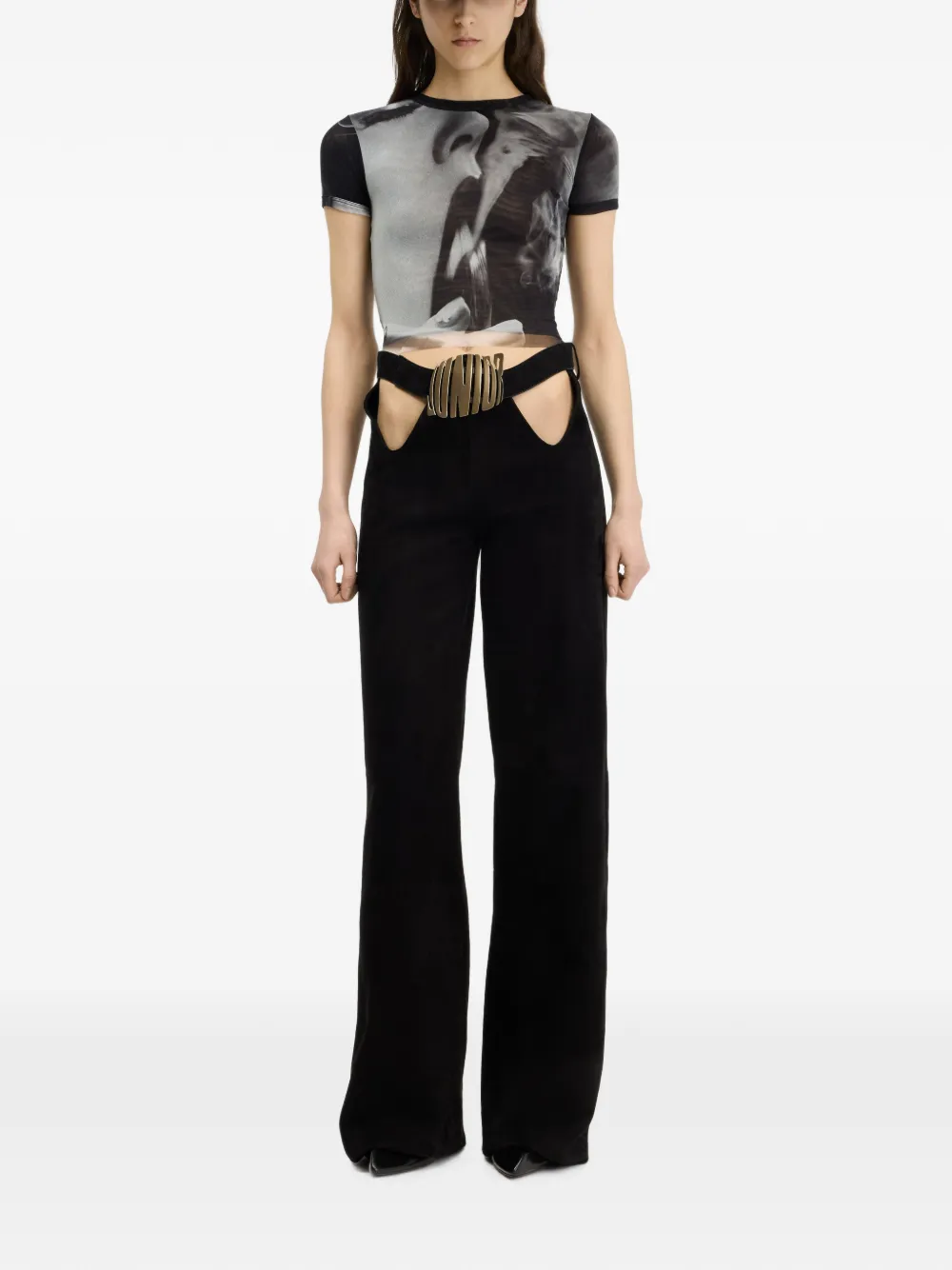 Jean Paul Gaultier Women-print T-shirt in Black, view 2