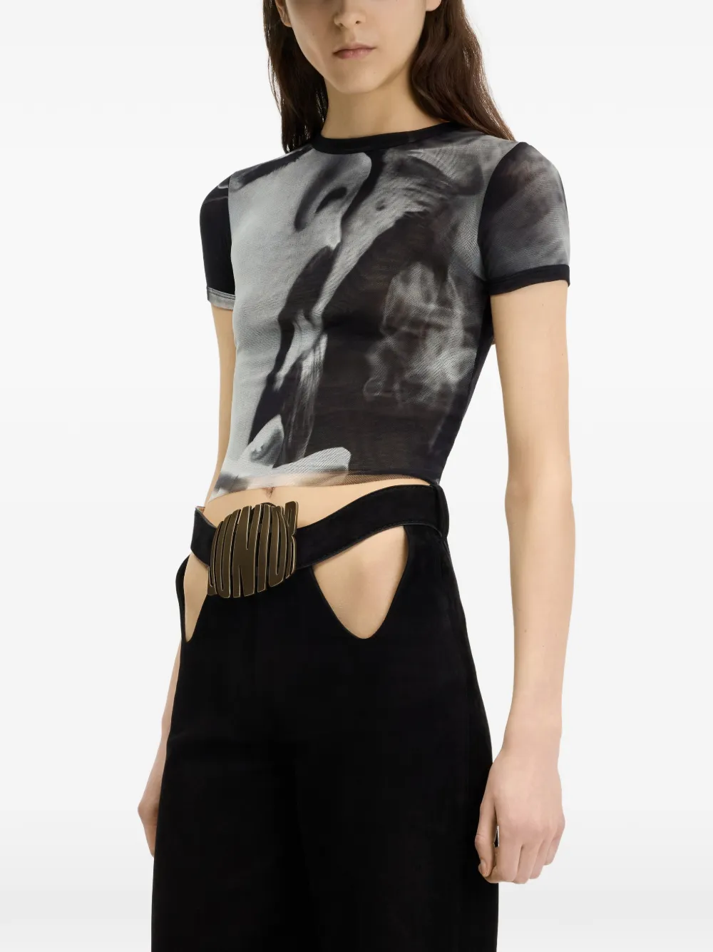 Jean Paul Gaultier Women-print T-shirt in Black, view 4