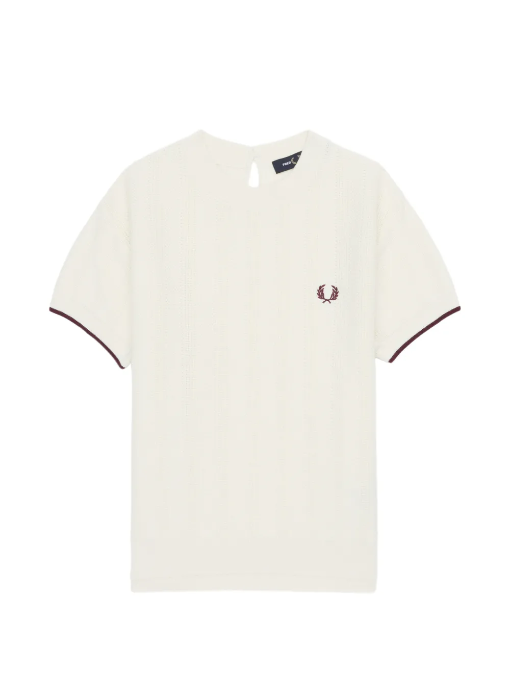 Fred Perry Pointelle-knit Sweater In White